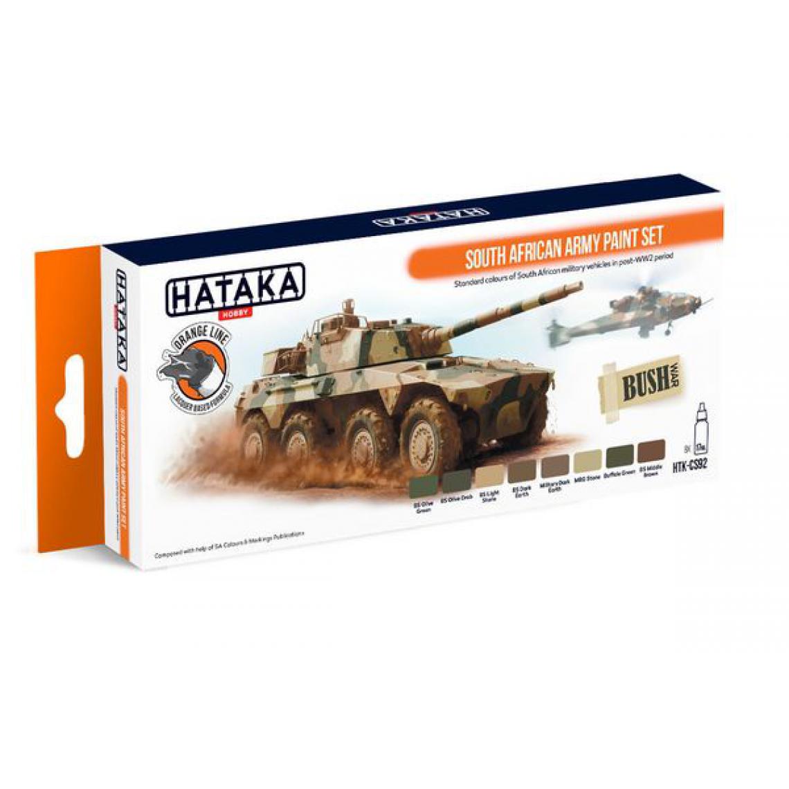 Hataka - Orange Line Set(8 pcs) South African Army paint set - HATAKA - Accessoires et pièces