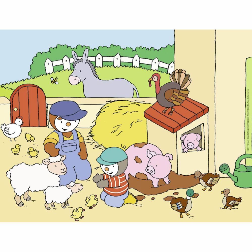 Nathan - T'CHOUPI Puzzle 30 pieces - T'choupi a la ferme - Nathan - Puzzle Enfant + Poster - Des 4 ans - Animaux