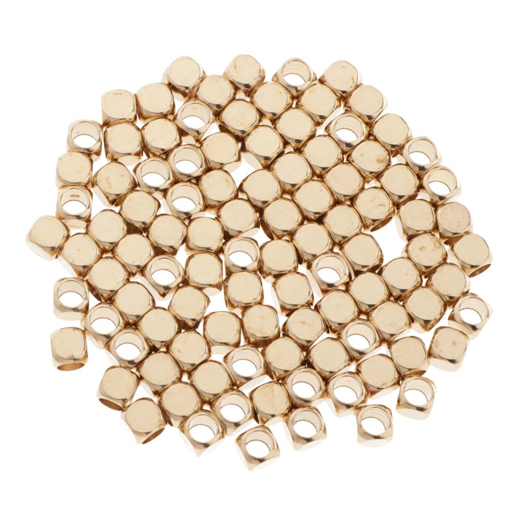 marque generique - 100x / Pack Lot Laiton Perles Fabrication De Bijoux Entretoises Lâches Bracelets DIY 5x5mm - Perles