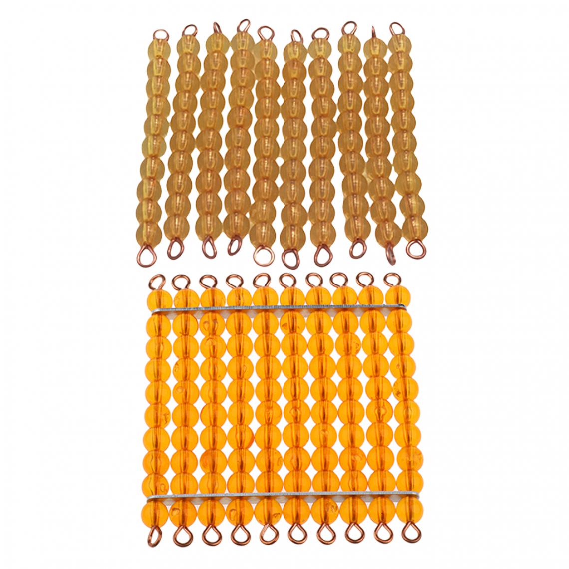 marque generique - 10pcs Chaînes de Perle à 10 Perles - Montessori Matériaux Mathématiques Jouet - Puzzles Enfants