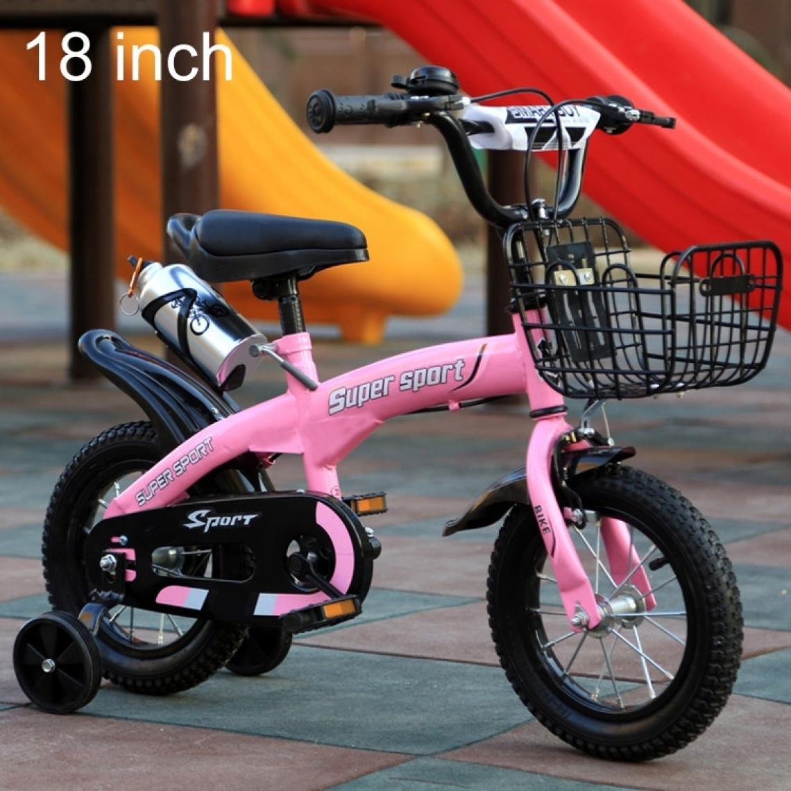 Wewoo - Jouet pour 5188 Vélo à pédale avec cadre en acier au carbone enfantsversion sport 18 poucesavec panier avant et clochehauteur recommandée 118-135 cm rose - Jeux d'éveil