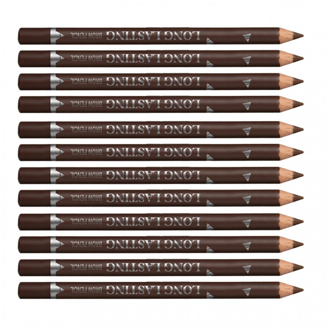 marque generique - 12pcs imperméable longue durée crayon à sourcils crayon à sourcils stylo à sourcils brun - Maquillage et coiffure