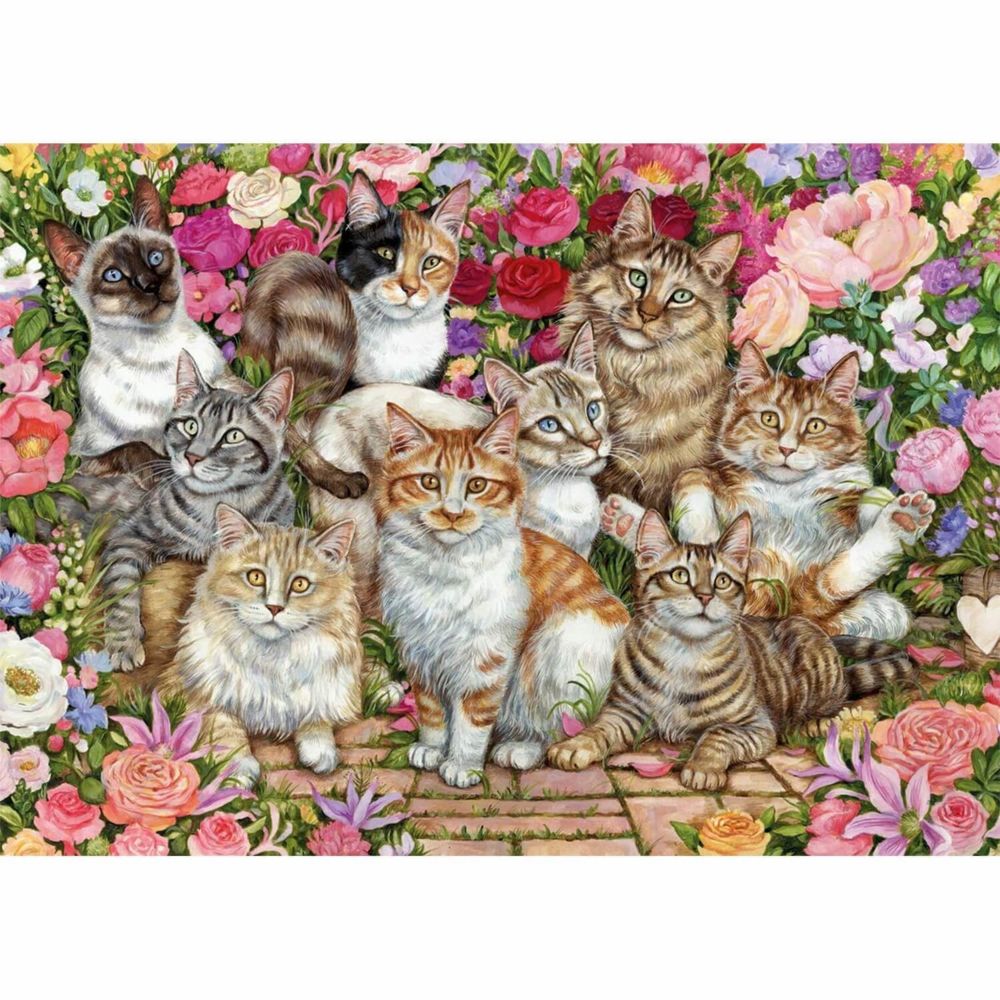 Jumbo - Puzzle 1000 pièces : Les chats aux fleurs - Animaux