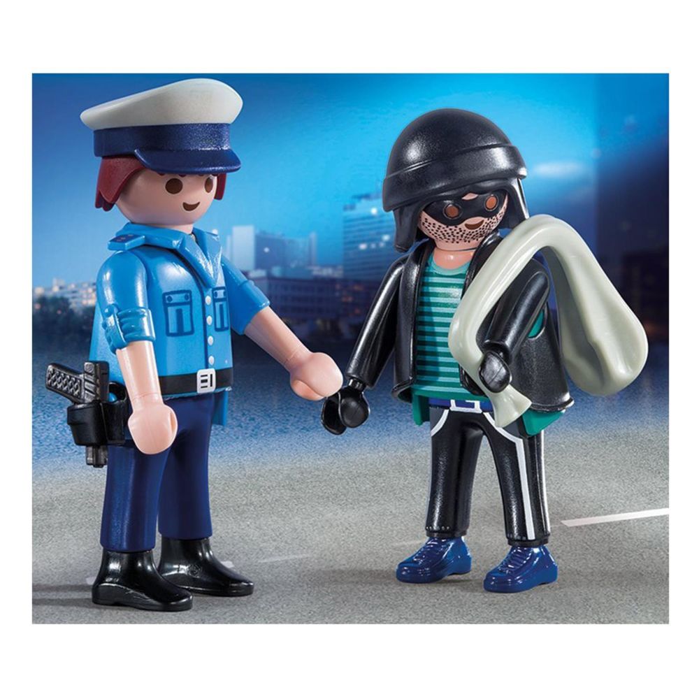 Playmobil - PLAYMOBIL 9218 City Action - PLAYMOBIL DuoPack Policier et voleur - Playmobil