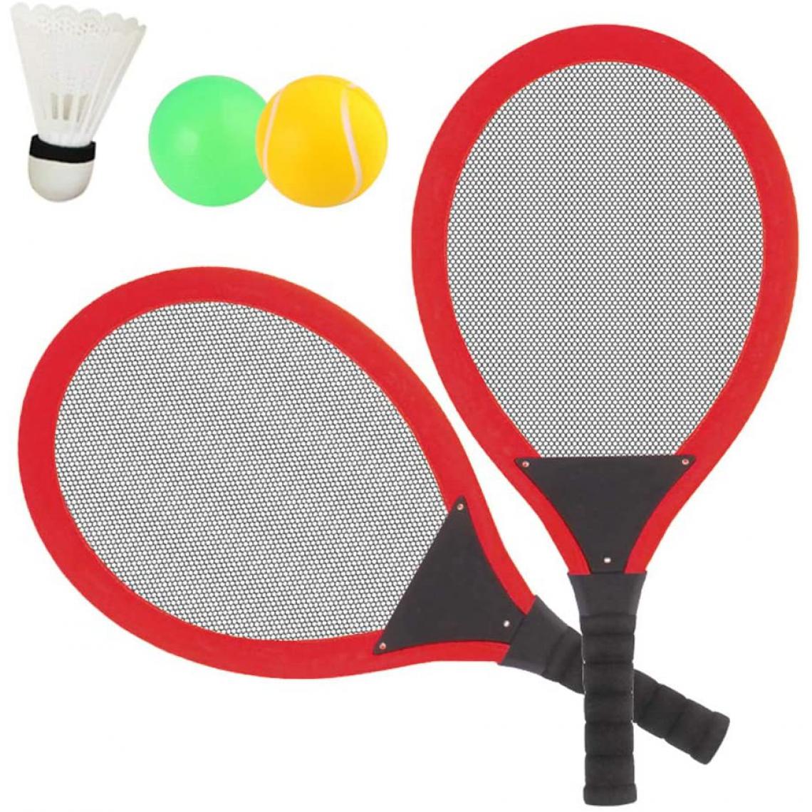 Dreamon - Jeu De Raquettes Tennis Badminton 3 in 1 rouge noir - Jeux de balles