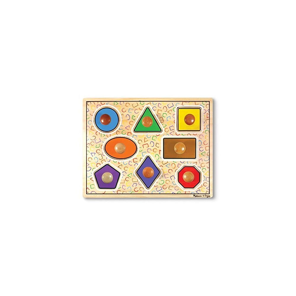 Melissa & Doug - Melissa & Doug Deluxe Jumbo Knob Wooden Puzzle - Geometric Shapes (8 pcs) - Accessoires Puzzles