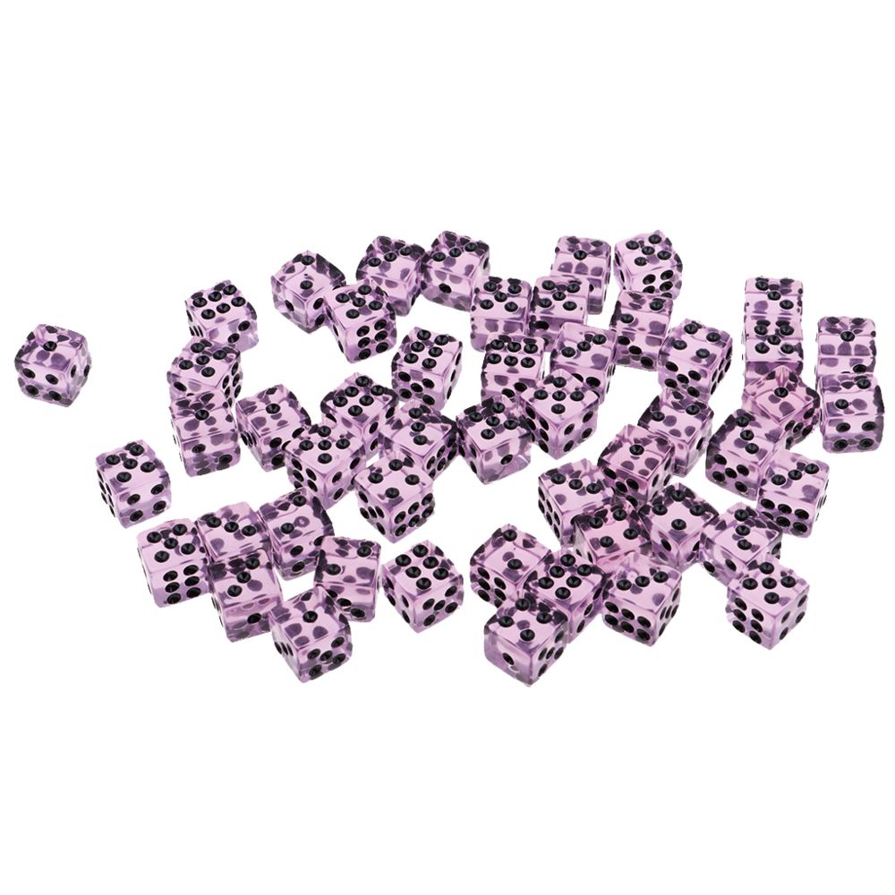 marque generique - 50pcs acrylique dés six faces 12mm d6 dés pour d u0026 d dpg jeu de fête violet - Jeux de rôles