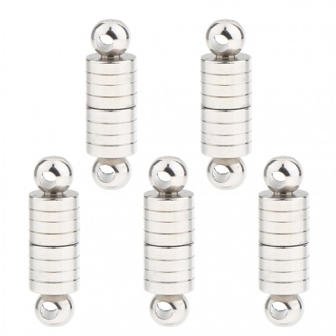marque generique - 5pcs argent en acier inoxydable bijoux magnétique fermoir connecteur modèle de recherche - Perles