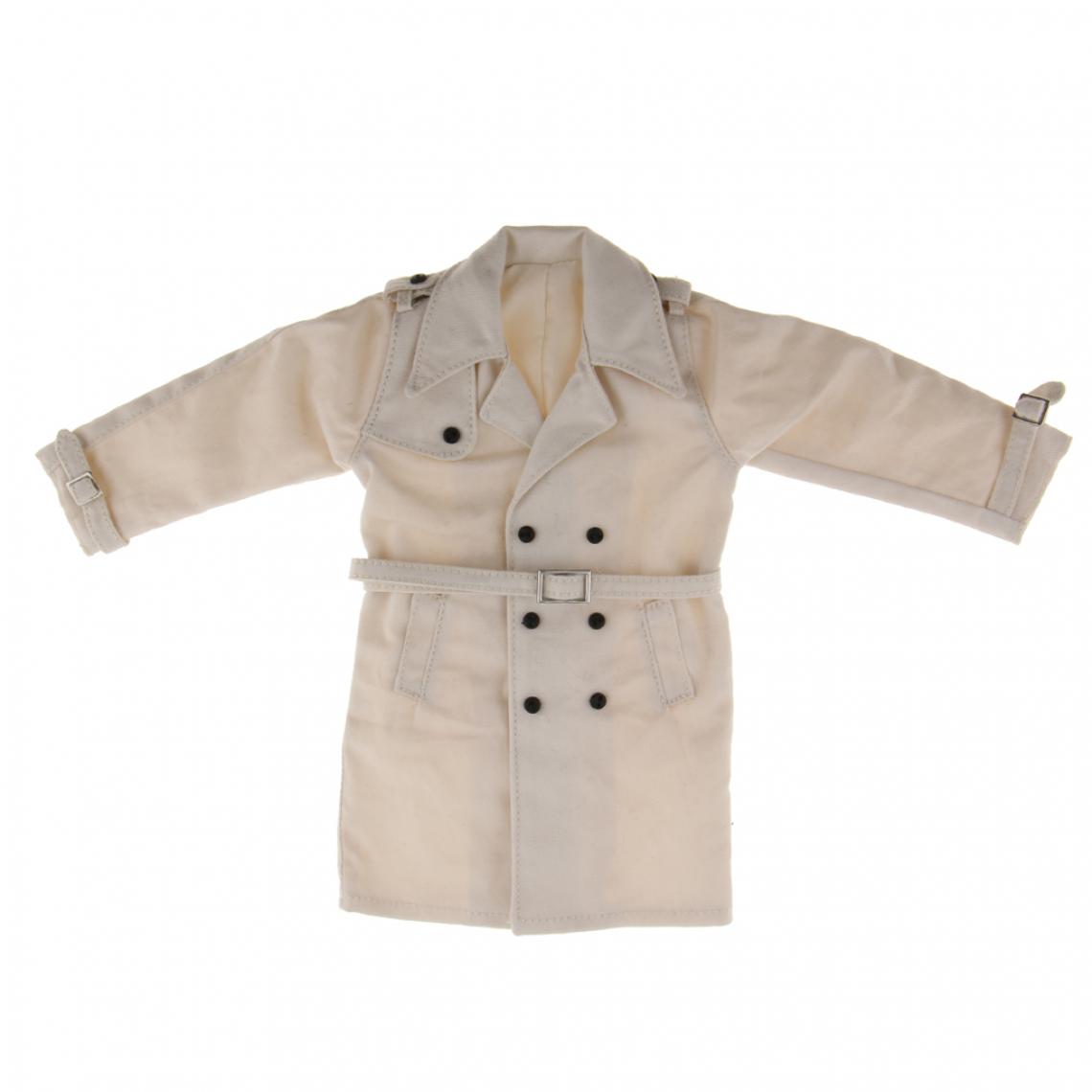 marque generique - 1/6 trench coat windcoat outerwear veste longue pour 12 '' figure mâle blanc - Films et séries
