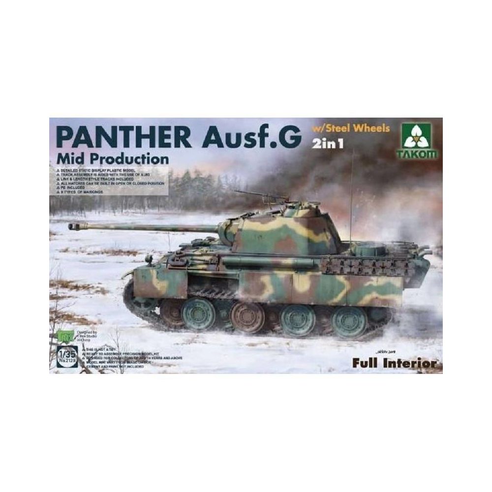 Takom - Maquette Char Panther Ausf.g Mid Production W/steel Wheels - Chars