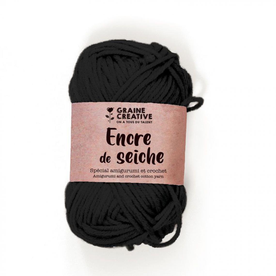 Graines Creatives - Fil de coton spécial crochet et amigurumi 55 m - noir - Dessin et peinture