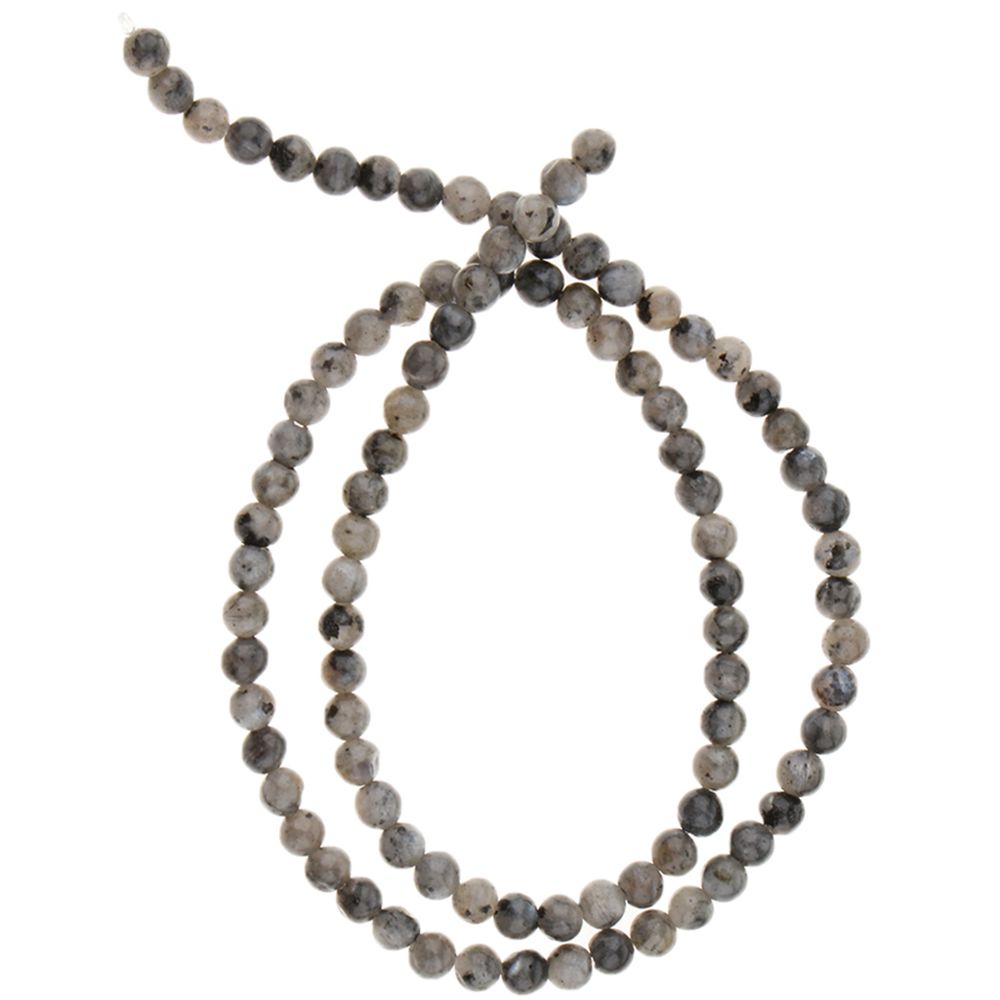 marque generique - bricolage larvikite labradorite noire pierre précieuse labradorite ronde perles en vrac 4mm - Perles