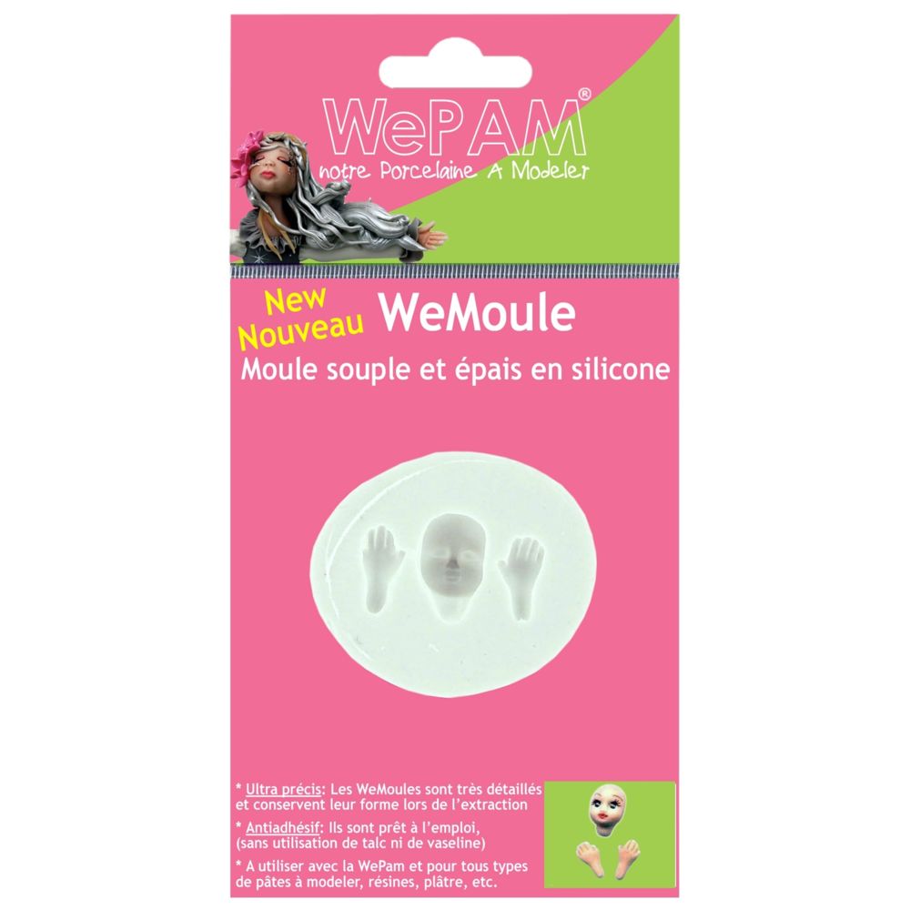 Wepam - Moule en silicone (Push mould)WeMoule Visage et mains - WePam - Modelage