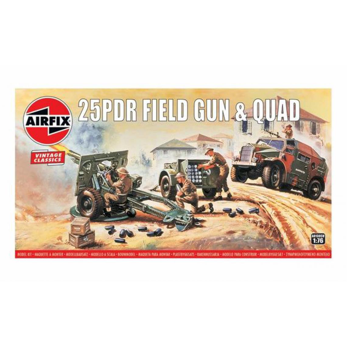 Airfix - 25pdr Field Gun & Quad, Vintage Classics - 1:76e - Airfix - Voitures RC