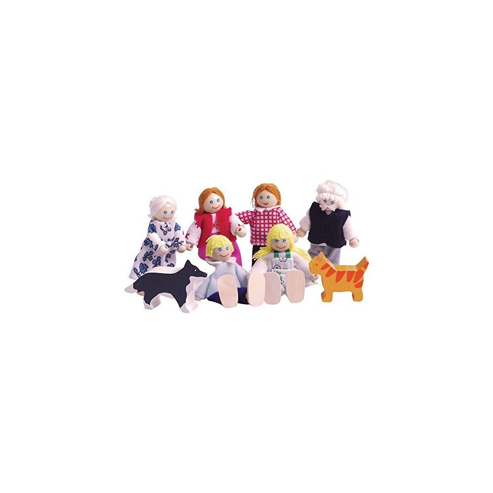 Bigjigs Toys - Bigjigs Toys Heritage Playset Wooden Doll Family - Dollhouse Figures - Poupées