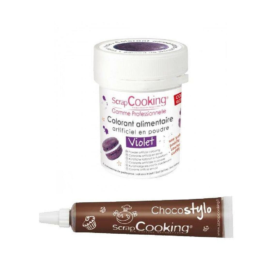 Scrapcooking - Stylo chocolat + Colorant alimentaire Violet - Kits créatifs