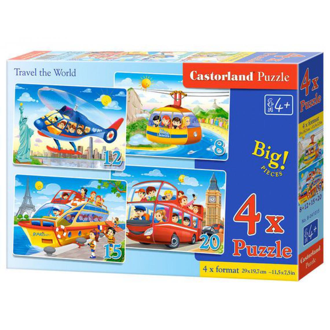 Castorland - Travel the World, 4x Puzzle(8+12+15+20) - Castorland - Accessoires et pièces