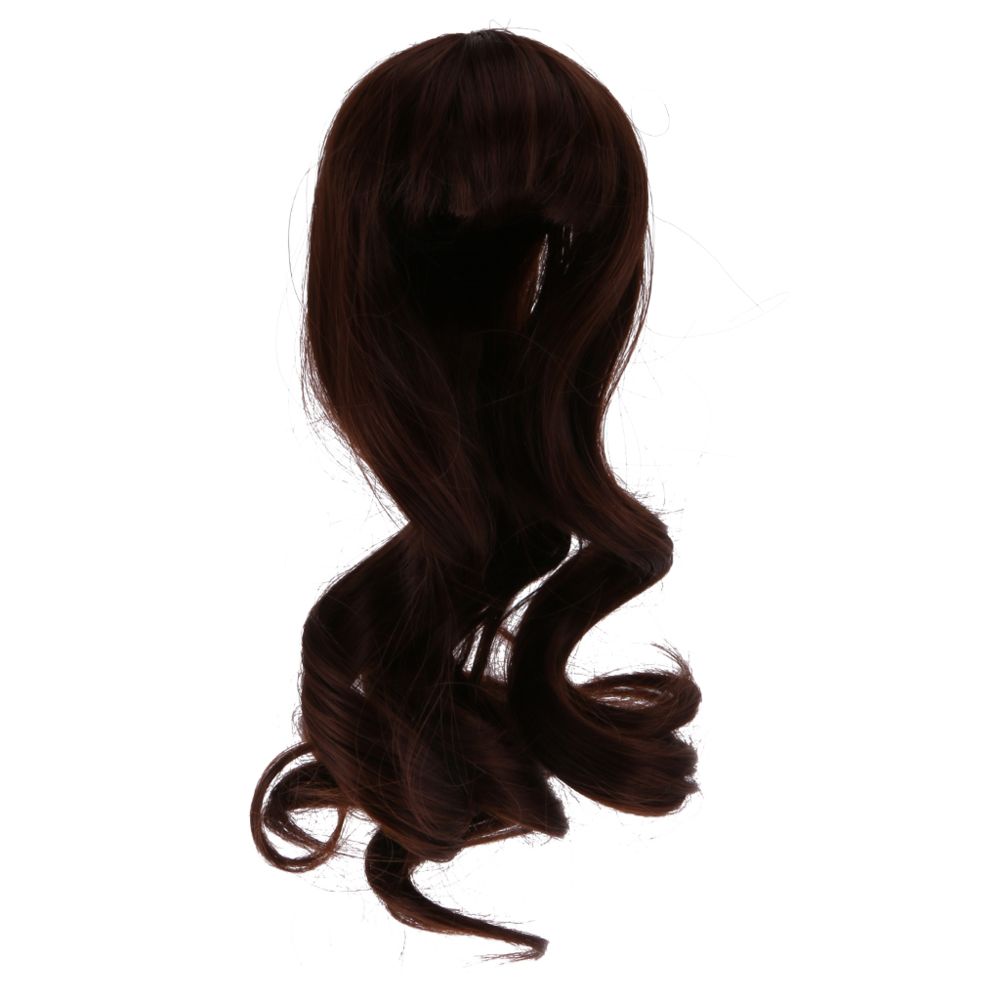 marque generique - Poupées Perruque Cheveux Pour 1/4 Bjd Sd Dollfie Poupées Diy Faire Accessoires Café - Poupons