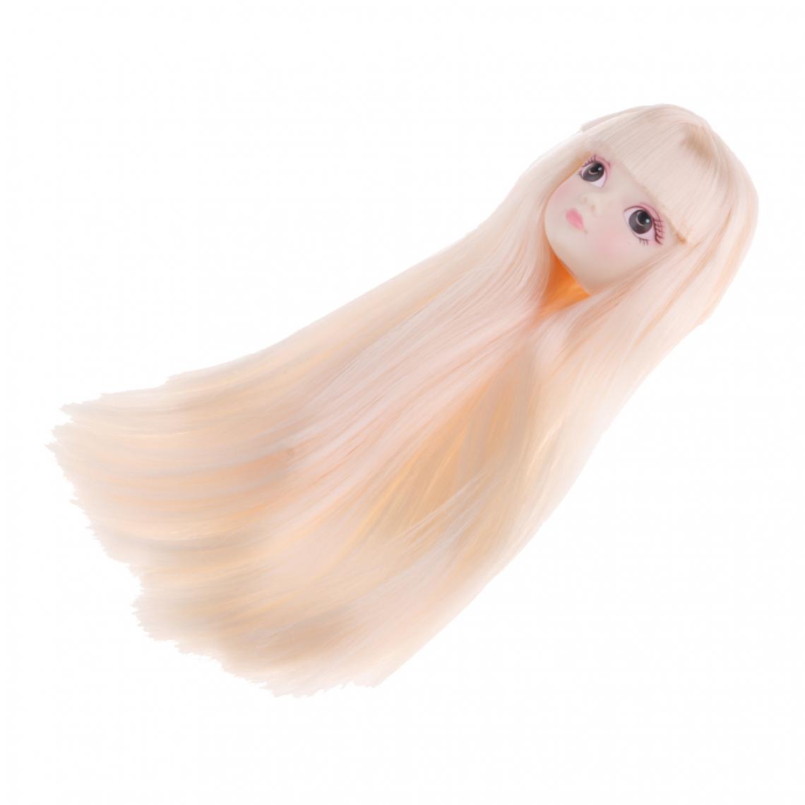 marque generique - Tête de Trou de Cou de 7 Mm Sculpter avec Des Cheveux 1/6 Poupée Articulée à Billes sur Mesure - Maisons de poupées