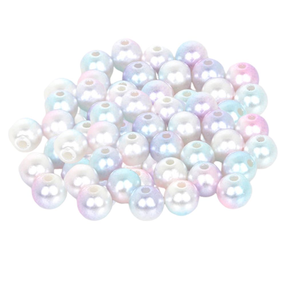 marque generique - 50/100/200 / 500Pc ABS Perles En Plastique Lâches 8mm Rose Violet Bleu - Perles