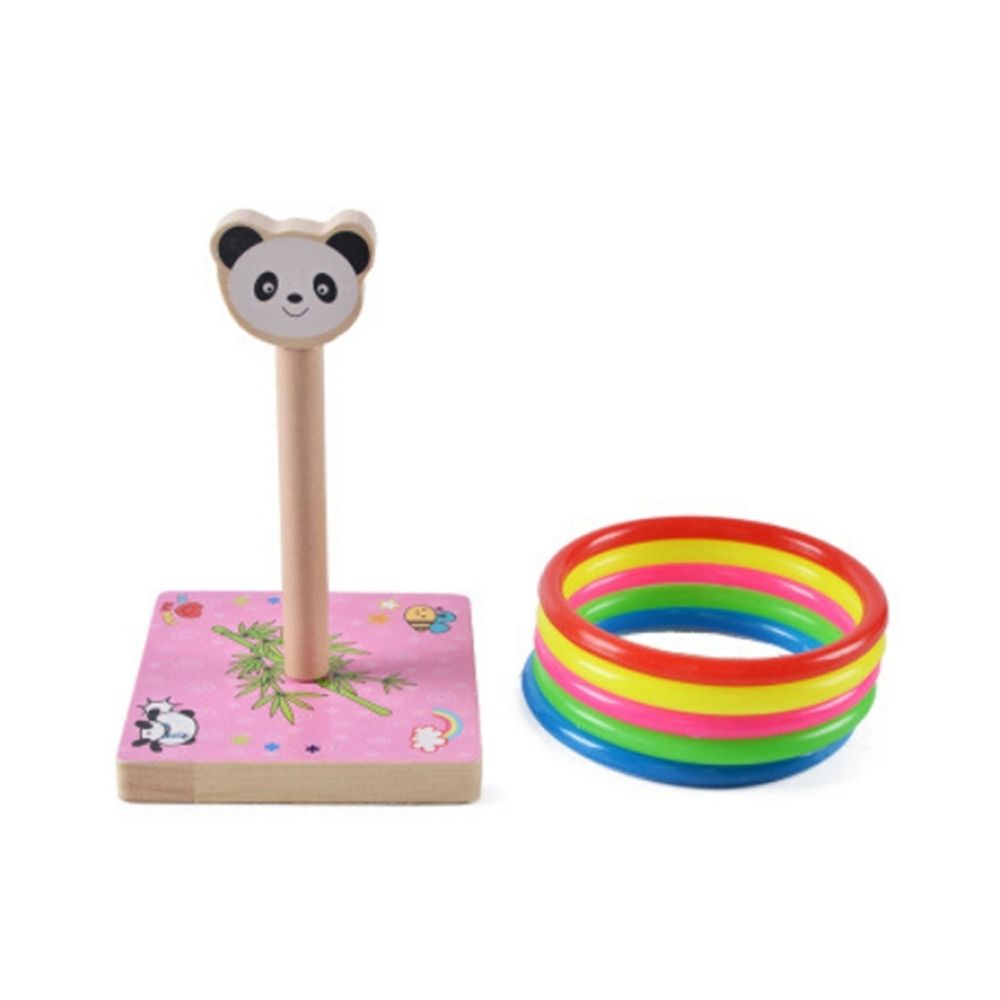 Wewoo - Jouet en bois pour Enfants En Panda Jeux Activités extérieures Taille: 9 * 9 * 14.7 cm Lancer d'Anneau - Jeux d'éveil
