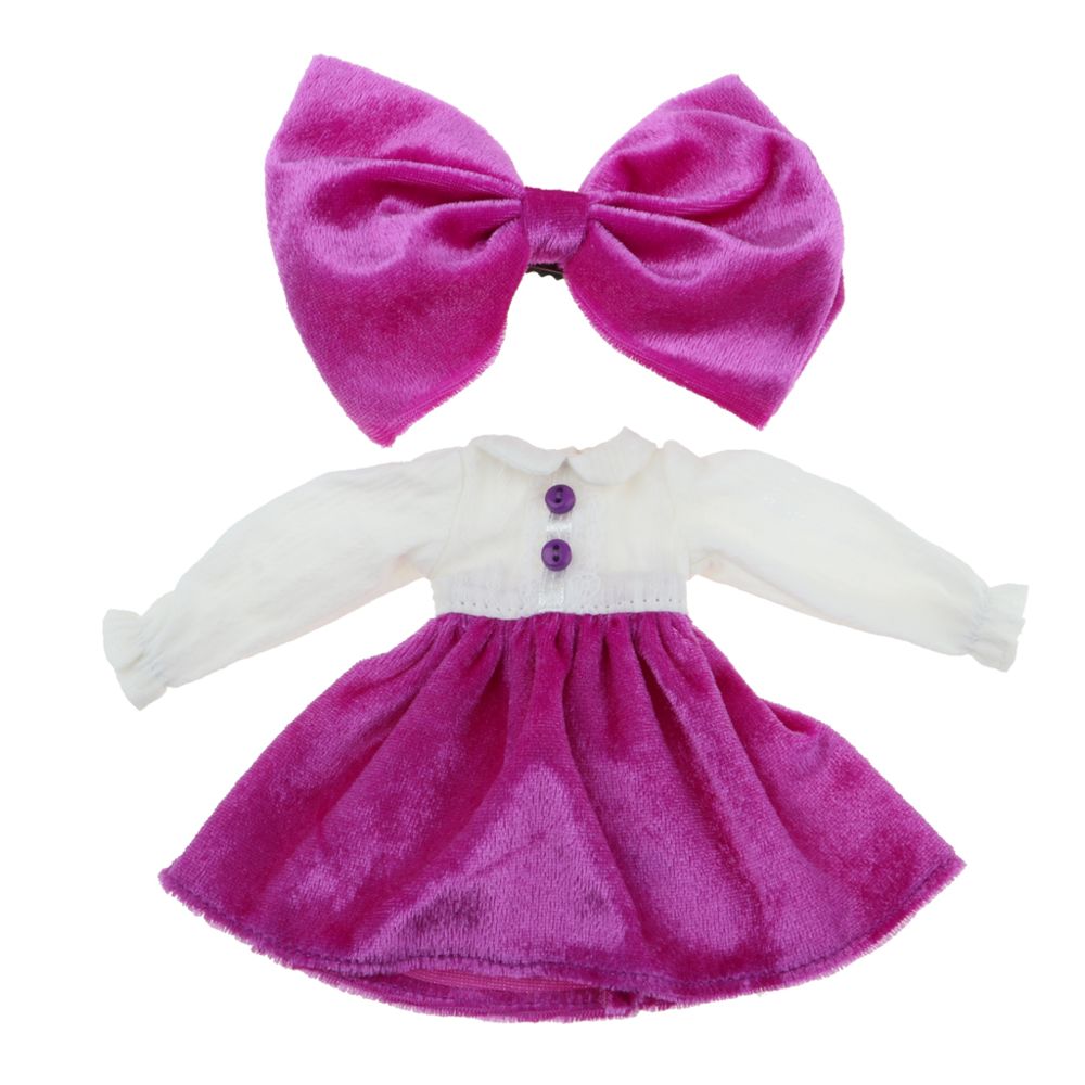 marque generique - adorable robe et noeud-noeud pour 1/6 poupées blythe violet - Poupons