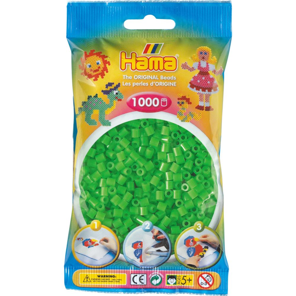 Hama - Sachet de 1000 perles Hama Midi : Vert fluo - Perles