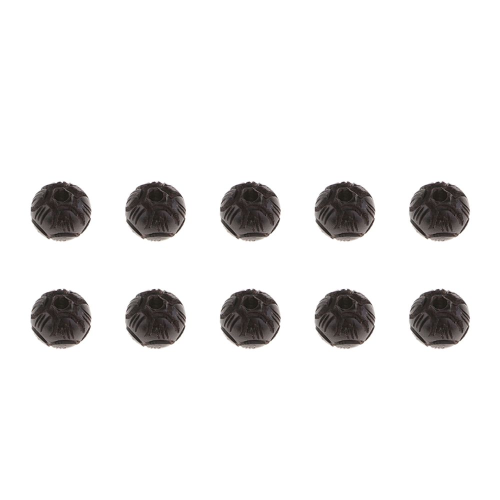 marque generique - 5pcs naturel ébène de bois de santal noir sculpté perles pour bracelets faisant 8 MM - Perles