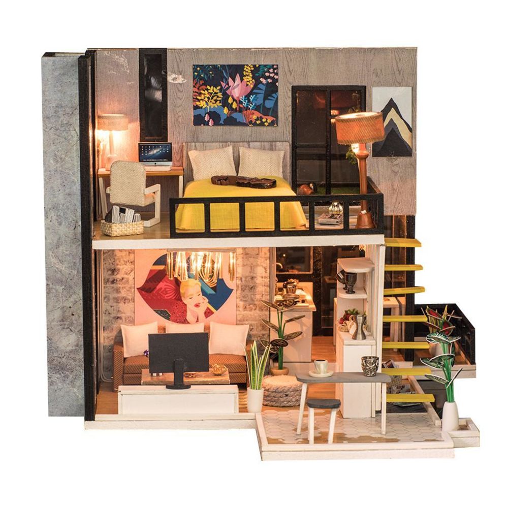 marque generique - maison de poupées en bois miniature fabriqué diy - Poupées