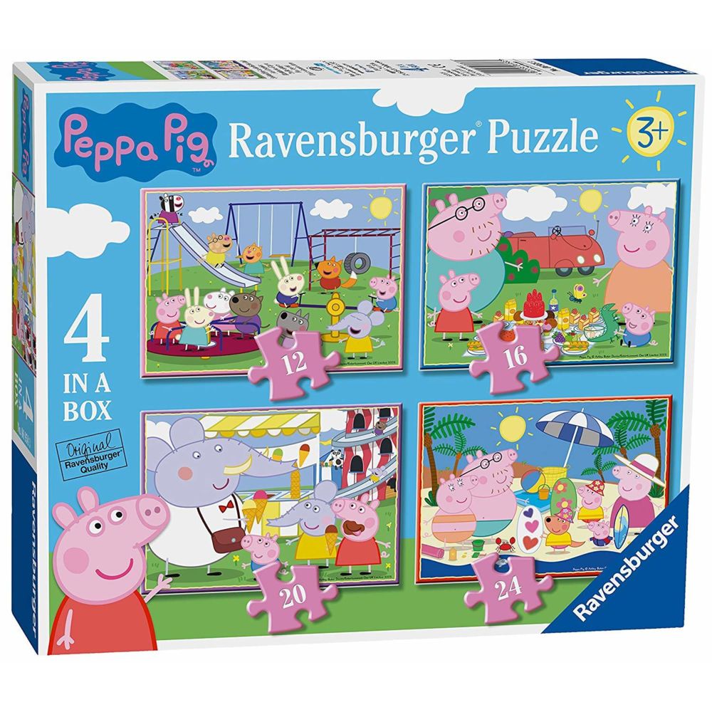 Ravensburger - Ravensburger Peppa Pig Puzzles 4 dans Une boîte (12, 16, 20, 24 pièces) - Animaux
