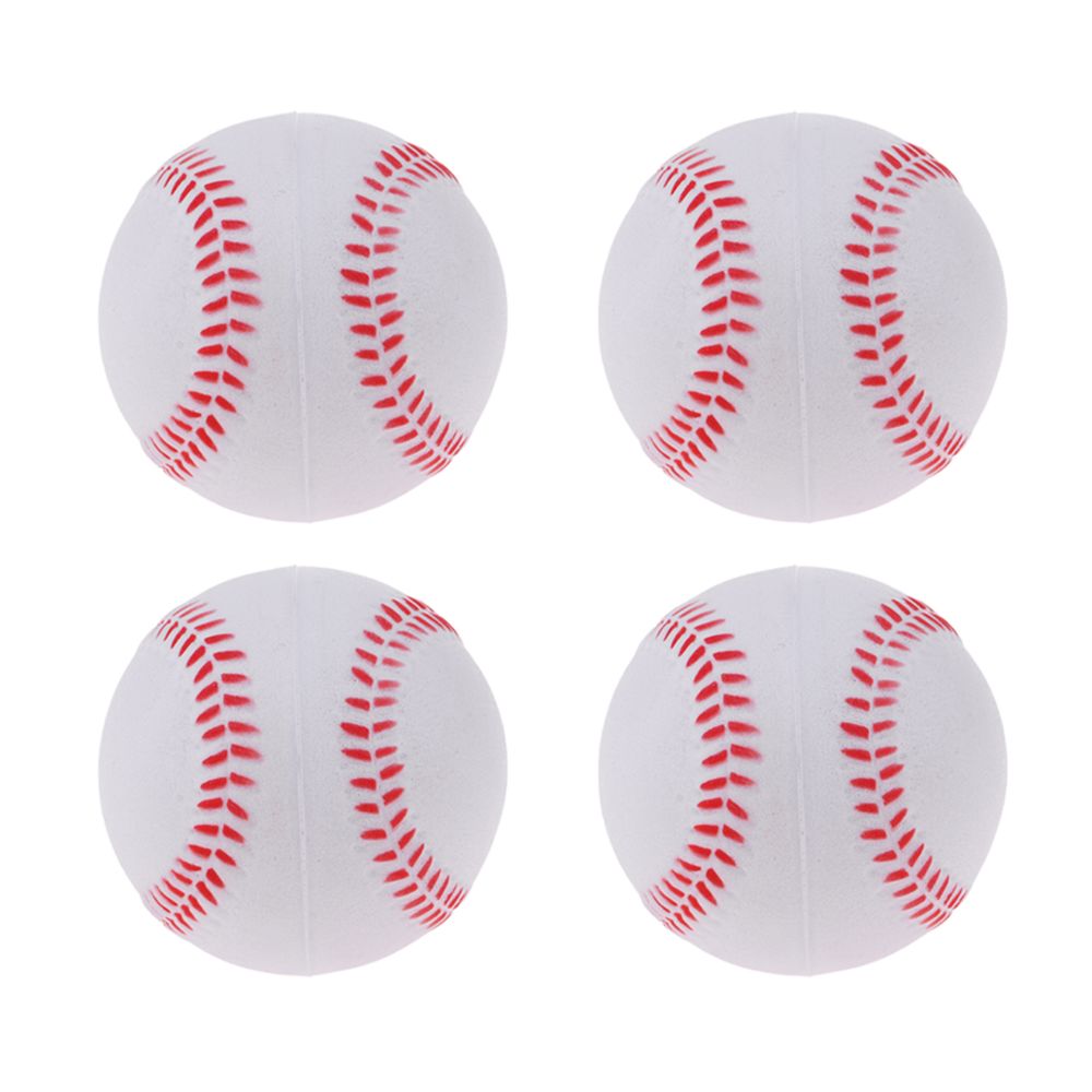 marque generique - 4x Sécurité Baseball Entraînement De Baseball Balles De Balle Molle En PU Sport Team Game White - Jeux de balles