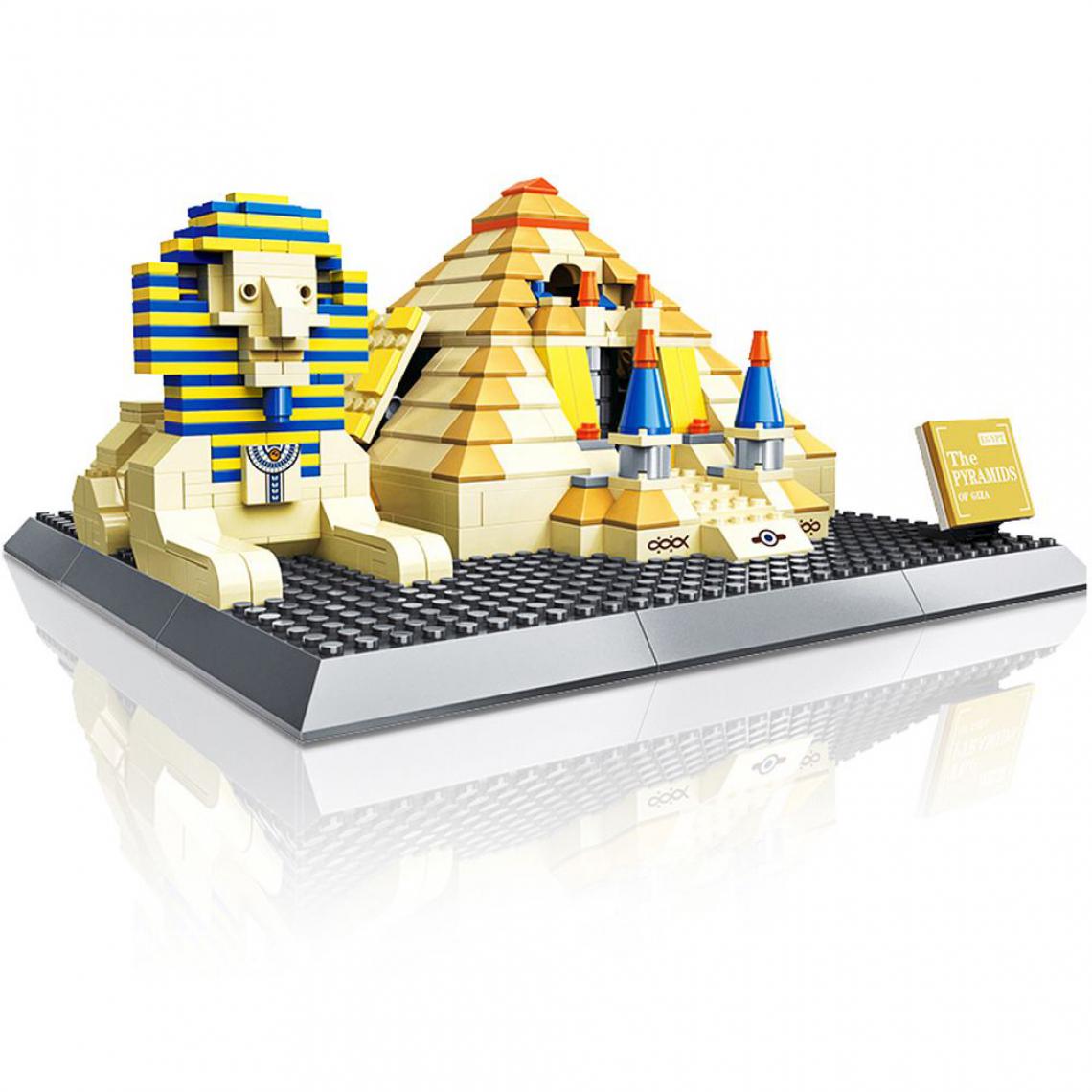 Generic - Jouet de construction Architecture urbaine WangGe Pyramide et Sphinx   28 * 28 *  14.4 cm - Jaune  - Briques et blocs