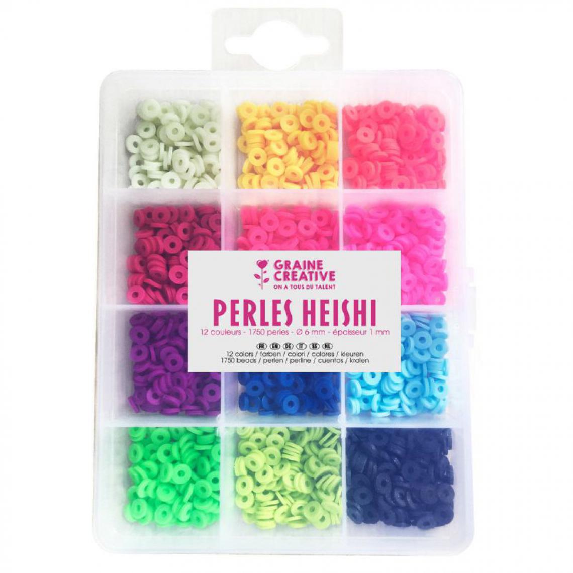 Graines Creatives - Boite de perles Heishi Fluo - Perles
