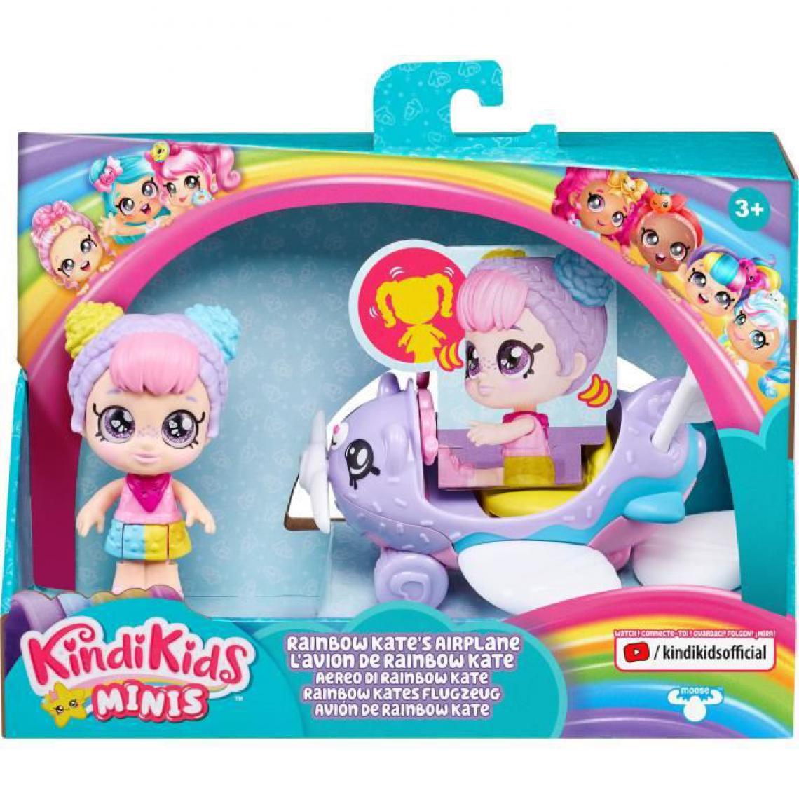 Moose Toys - KINDI KIDS Poupée Mini Kindi 9 cm et L'Avion de Rainbow Pour Enfant - Poupées