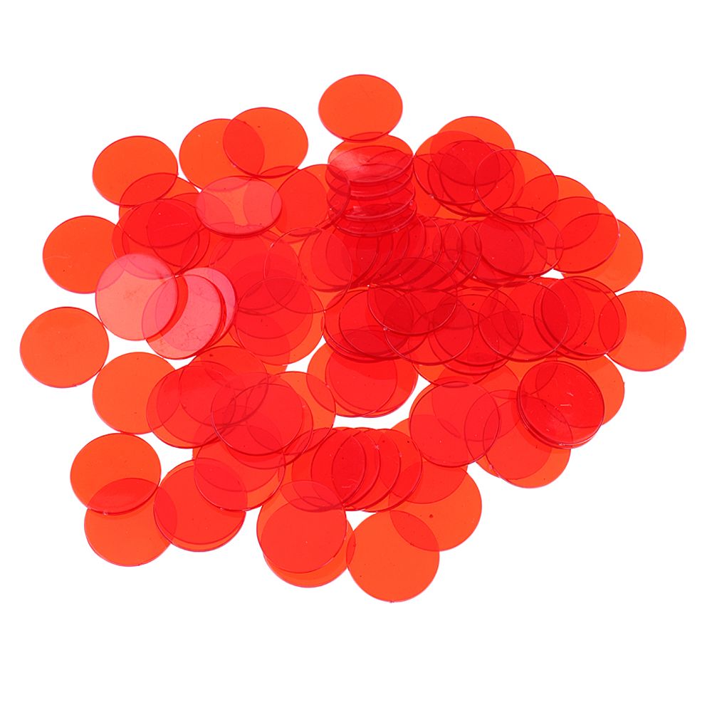 marque generique - Jeu de bingo professionnel Transparent Color Counters Plastic Marker Red - Les grands classiques