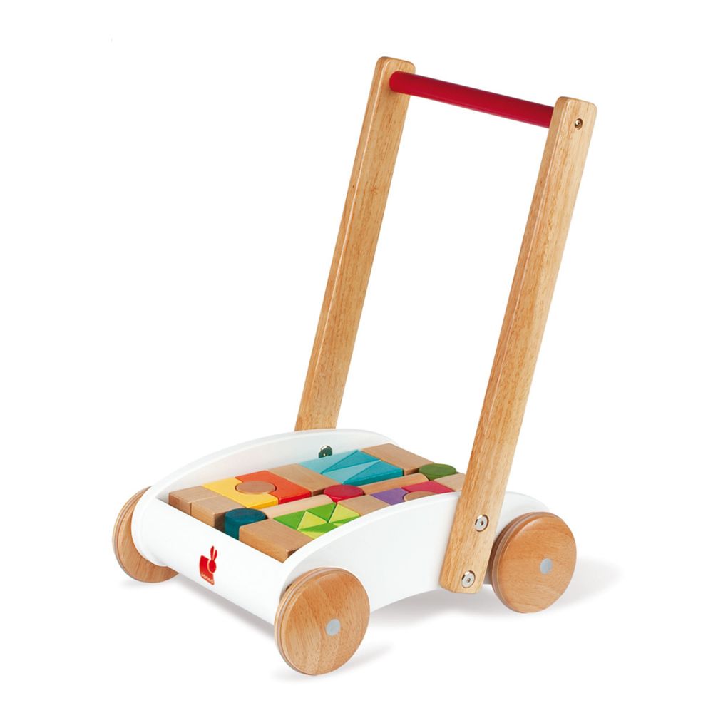 Janod - Chariot de marche Mini Buggy I Wood - Jeux d'éveil