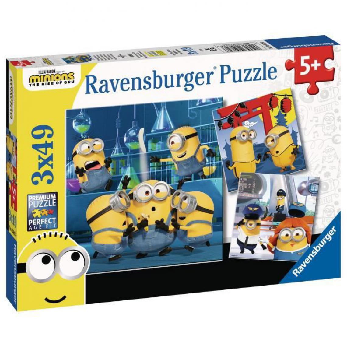 Ravensburger - LES MINIONS 2 Puzzles 3x49 pieces - Drôles de Minions - Ravensburger - Lot de puzzles enfant - Des 5 ans - Animaux