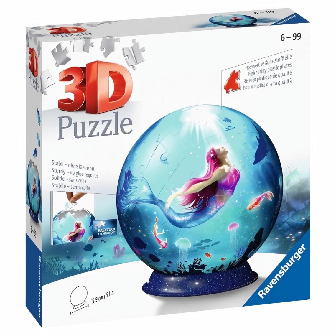 Ravensburger - Puzzle 3D Ball 72 p - Les sirenes - Animaux