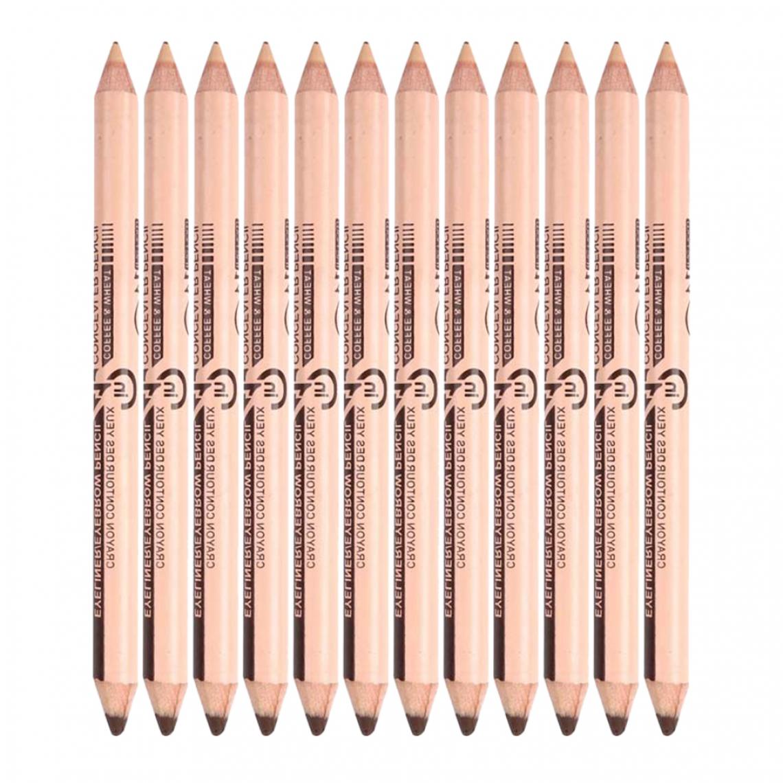marque generique - 12 pièces 2 en 1 Crayon Eyeliner Crayon + Correcteur Crayon Ensemble Maquillage # 3 - Maquillage et coiffure