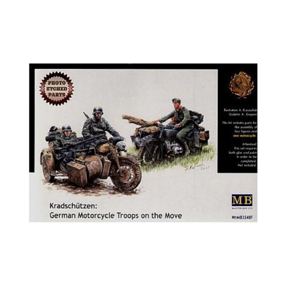 Master Box - Figurine Mignature Kradschutzen: German Motorcycle Troops On The Move - Figurines militaires