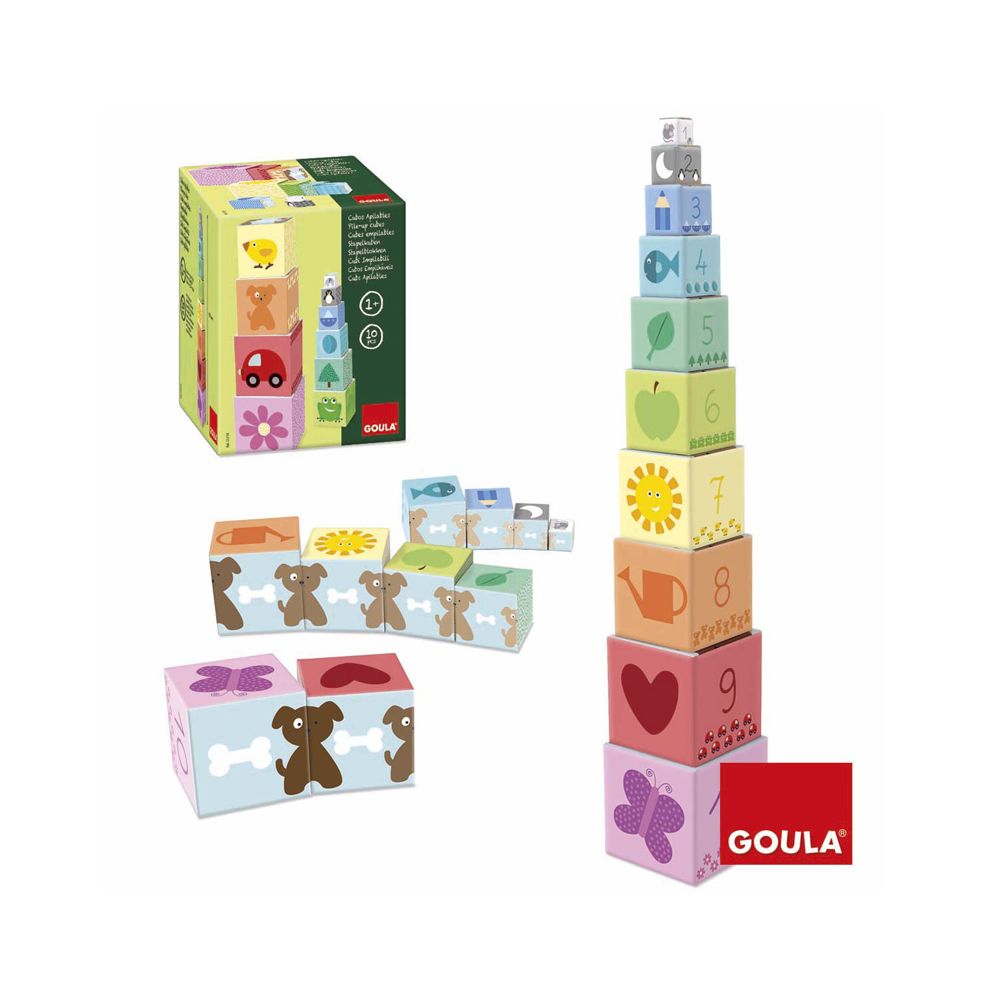 Goula - Cubes à empiler 1-10 - Jouets à empiler
