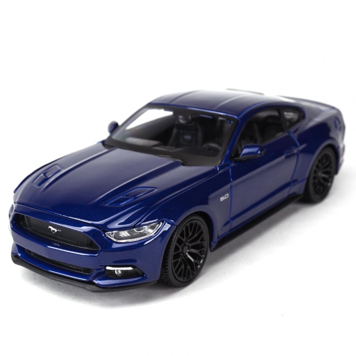 Universal - 1: 24 2015 Ford Mustang GT Coupe Statique Voiture Moulée Collection Modèle Voiture Jouet | Voiture Jouet Moulée sous Pression (Bleu) - Voitures