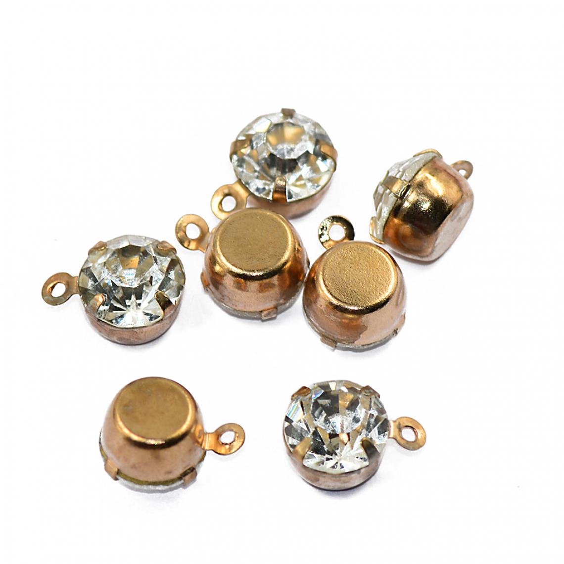 marque generique - 10pcs Pendentifs en Strass pour Fabrication de Bijoux DIY Artisanat - d'Or - Perles