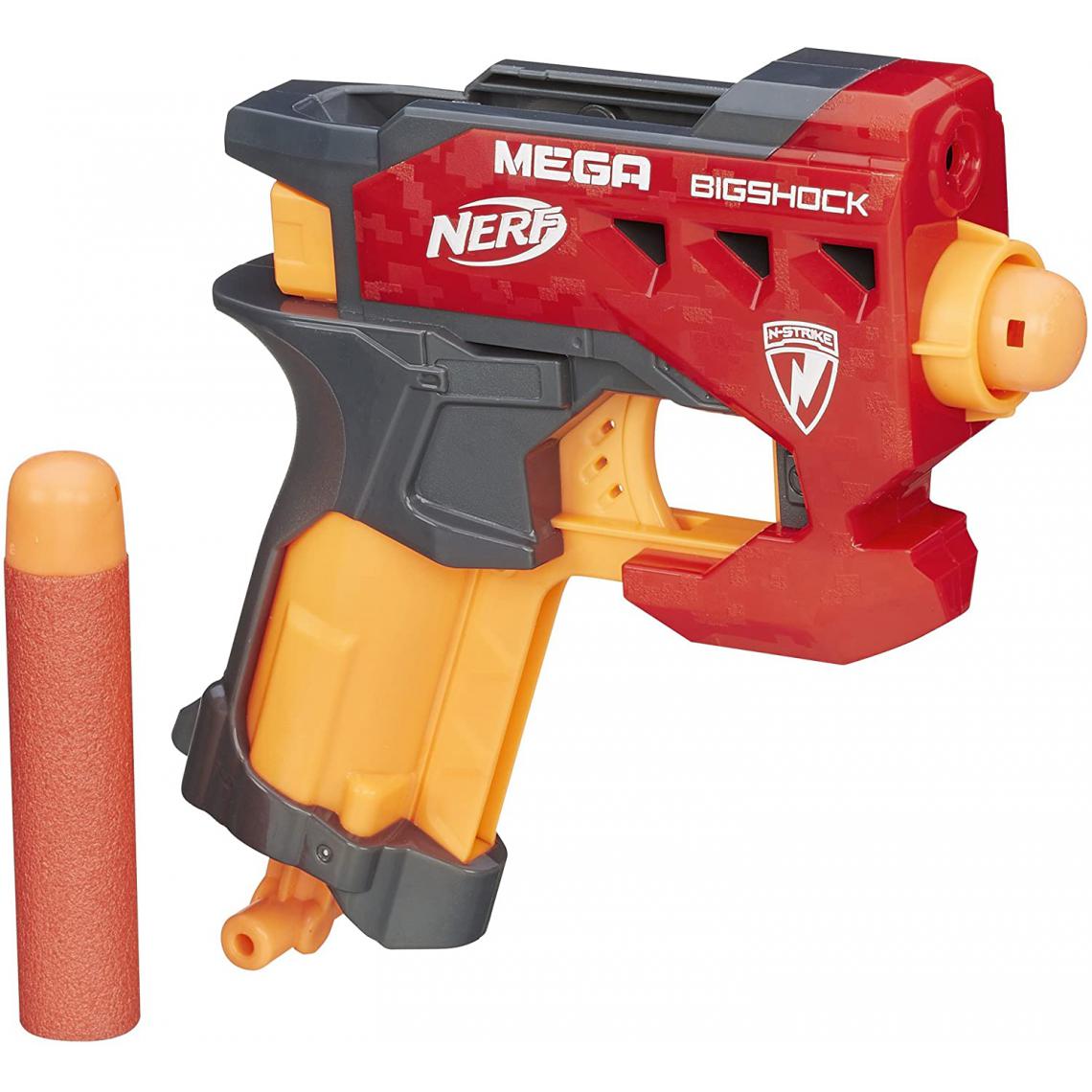 Nerf - pistolet N-Strike Mega Bigshock Blaster rouge orange noir - Jeux d'adresse