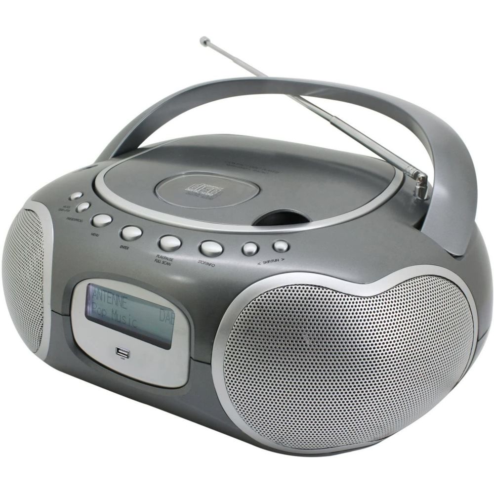Soundmaster - chaine hifi stéréo Portables Dab+ FM Lecteur CD CD-R CD-RW 6W gris - Radio, lecteur CD/MP3 enfant