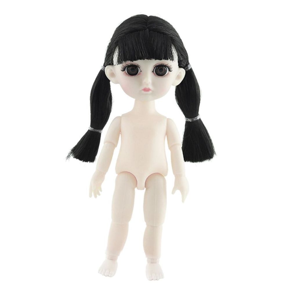 marque generique - Partie de corps et accessoire de tête de poupée fille de 16 cm, 13 ans, queue de cheval noire - Poupées
