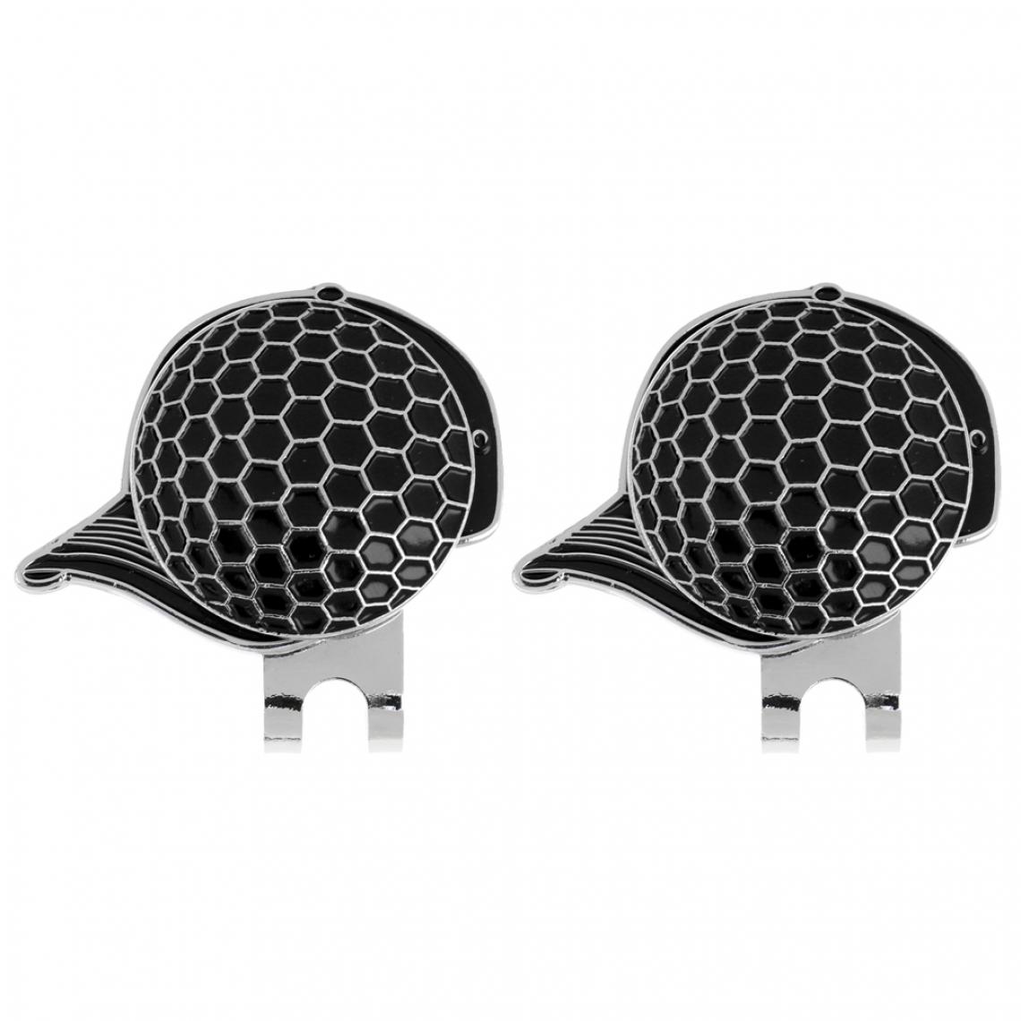 marque generique - Bouchon de mode en acier inoxydable Golf Hat Clip Magnetic with Ball Marker Black - Jeux de balles
