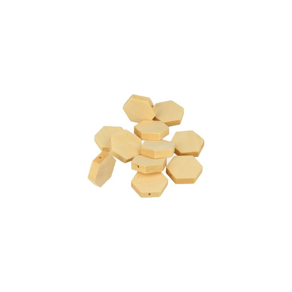 Artemio - Perle bois Lucy hexagone 20x4,7mm 15 pièces - Artémio - Perles