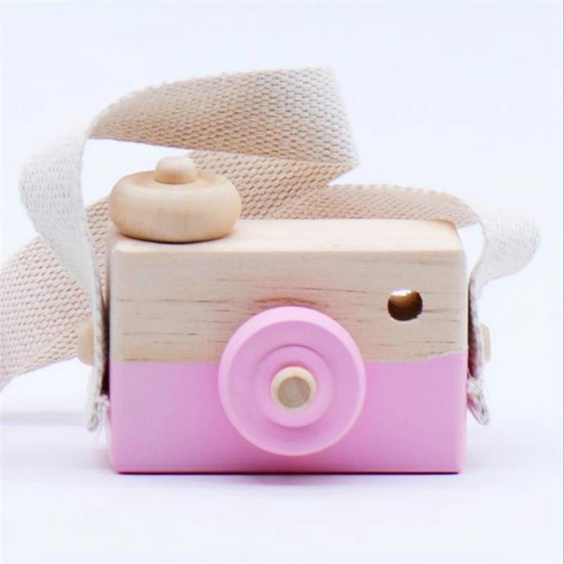 Wewoo - Enfants en bois appareil photo photographie accessoires créatifs faits à la main jouets ornements décoratifs rose - Dessin et peinture