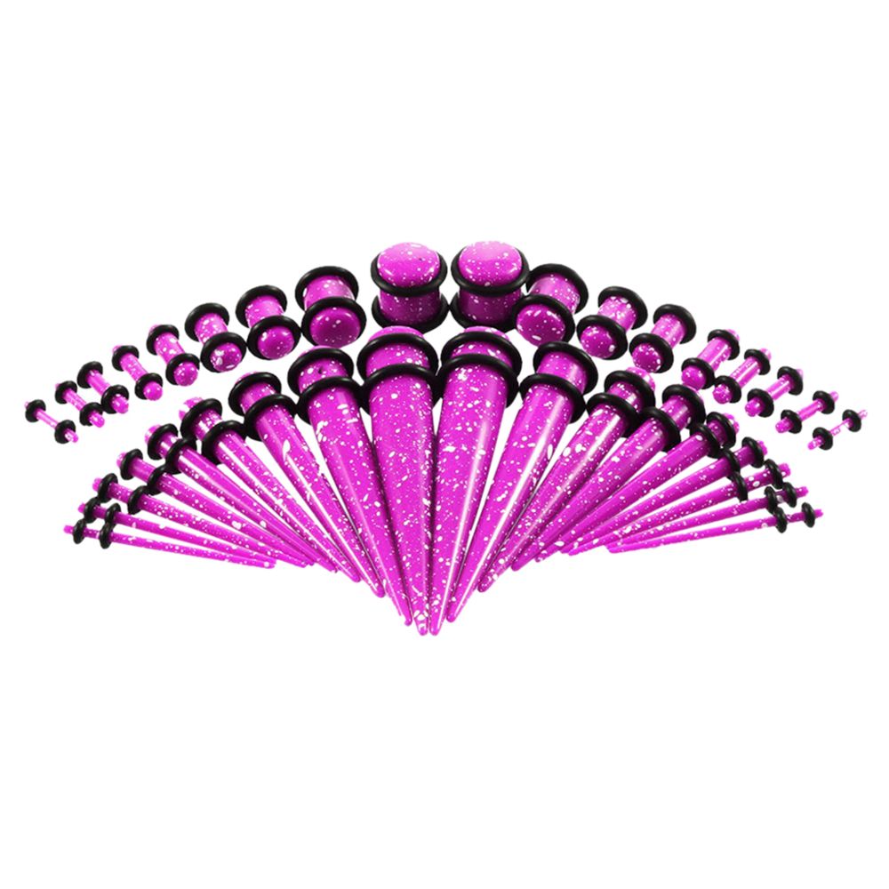 marque generique - Embouts d'oreille en acrylique de 36 pièces pour bouchons de tunnel, kit d'extension pour brancard violet - Perles